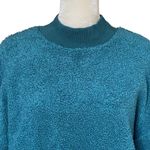 Fabletics Women’s Malia Polar Fleece Sweatshirt Size M Teal Pullover Crop Comfy Photo 3