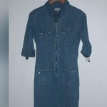 Neiman Marcus 4 Cargo Steel Riveted Denim Shirt Dress NWT Photo 1