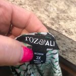 Roz & Ali  Green and White Long Sleeve Dress Size 3X Photo 6