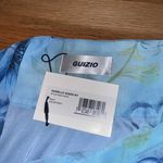 Danielle Guizio  Chiffon Slit Mini Skirt in Ambrosia Print Angel Blue Photo 5