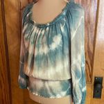 Scrapwork Earthy boho hippie tie dye blouse Tan Size M Photo 4