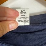 Vintage Paris France Embroidered Sweatshirt XL Blue Pullover Made in France Photo 3