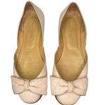 Valentino Garavani  Blush Pink Leather Flats Bow Knot Detail Size 37.5 / 7 Photo 2