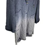 Gilded Intent Buckle Dip Dye Henley Tunic Slub Knit Top Tee Size M Ombre Photo 2