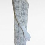 Cato  White & Gray Plaid Jacquard Mockneck Pencil Dress Size 8 Photo 2