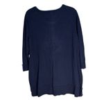 Karen Scott  Navy Blue Cotton Blend Tunic Sweater Plus Size XL Contrast Trim Photo 9