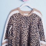 Current/Elliott Duvall Tan Leopard Print Crew Neck Sweater Photo 2