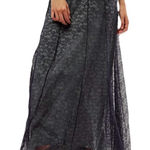 Free People Navy Blue Combo Shape Of You Lace Women’s Maxi Skirt Size Small Photo 0