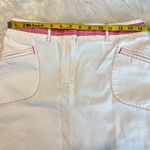 Loft Ann Taylor  Stretch White Denim Skirt Women’s Size 6 Pink Gingham Trim Photo 7