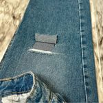 Refuge Blue Relaxed Jeans with Distressed Details Mom Jeans Raw Hem Cropped Fall Photo 8