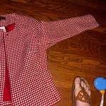Talbots NWT  Women's Career Red White Polka Dot Wool Blend Tweed Blouse Top Sz 8p Photo 1