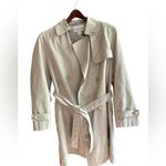 Worthington  Women's Ivory Trench Coat Size S Double-Breasted Belted‎ Photo 8
