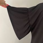 Alya  Women's Shirt Dress Round Neck Ruffled Midi Bell Sleeve Black‎ Size Medium Photo 3