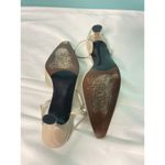 Stuart Weitzman  Glistening Pointed Toe Ankle Strap‎ Heels Beige Size 7.5M S-256 Photo 9