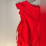 Monteau  Vibrant Red Lace Flutter Sleeve Blouse Medium NEW #721 Photo 1