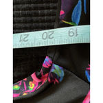 Bar III  Satin Black/Multi‎ Floral 3/4 Flutter Sleeve Blouse Size M Wrap Front Photo 5