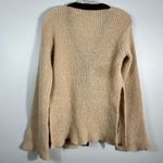 The Vintage Shop Coronia Vintage 70s Mohair Blend Beige Brown Tie Front Bell Sleeve Cardigan M Photo 6