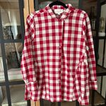 Tuckernuck  Pomander Place Apple Red Gingham Scarlett Button Down blouse top long Photo 1