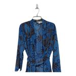 Victoria's Secret Vintage  90's Satin Sheer Kimono Belted Robe Blue Paisley Foral Photo 1