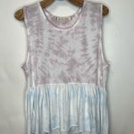 Free People  We the Free Pastel Tie Dye Tank Swing Ruffle Sz Small Photo 4