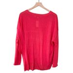 Loft NWT Linen Slouchy Tie Front Sweater Lightweight Top Pink Size XL Photo 3