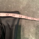 #125 FRINGE Black Vegan Leather Clutch Black Photo 6