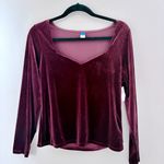 Old Navy NWT  Women’s Velvet Long Sleeve Top, Size Large Photo 1