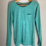 Poof! Turquoise Long Sleeve Crew Neck Top Size Large Photo 0