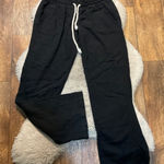 Roxy  Pants Size Small Black Linen Blend Drawstring Waist Womens Photo 0