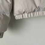 Cream & Green Puffer Jacket Gray Size M Photo 5