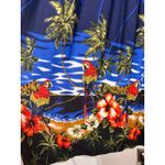 Aloha Hut Hawaii Smocked Maxi Dress Blue Tropical Palm Parrot Floral One Size Size undefined Photo 1