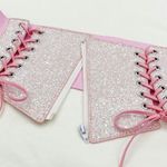 Pink Glitter Fairycore Metallic Pastel Harajuku Corset Belt Balletcore Photo 3