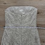 Jessica McClintock  Sequin Mini Dress Size 6 Lace Strapless Formal Prom Tube VTG Photo 6