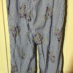 Victoria's Secret Blue and White Striped Pajama Pants With Floral Print Large Photo 10