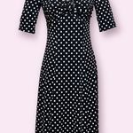 Robbie Bee Vintage Y2K Black White Polka Dot Midi Dress size Small Photo 0