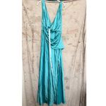 Elliatt  Junia Sleeveless Maxi Gown in Aquamarine Blue Satin Photo 2