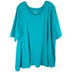 Jessica London Jessica London Plus Size 30 32 Blouse Peplum Top Green Short Sleeve Stretch 244 Photo 1