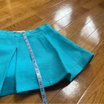 ZARA  Pleated Textured Interior Compression Shorts Mini Skirt Skort Sky/Blue Sz L Photo 5