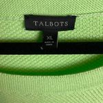 Talbots Size Xl Lime Green Sweater Diamond Knit Button Detail Casual Soft Mature Photo 1