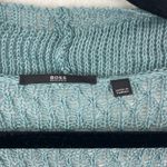 Hugo Boss BOSS  Knit Cardigan Sweater Women's Small Blue Open‎ Front 100% Linen Photo 3