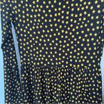 Black and Yellow Mock Neck Long Sleeve Maxi Star Print Dress Size M Photo 4