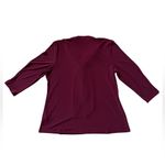 Burgundy 3/4 Sleeve Blouse V Photo 5