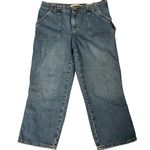 Hydraulic Vintage  1990s Y2K 9/10 Medium Wash Wide Leg Capris with Flap Pockets Photo 0