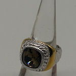 Joan Rivers Retired  Silver & Gold Tone Faceted Topaz Cable Ring Size 6.5 Photo 0