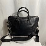 Coach F1981 black croc embossed leather briefcase laptop bag crossbody strap Photo 3