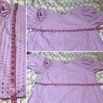 A New Day  Lavendar Purple Puff Sleeve Boxy Eyelet Blouse Light Pink Purple S Photo 9