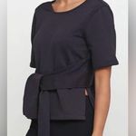 Nike  Studio Yoga Training Tie Front V Back Short Sleeve Top - Black - S Photo 2