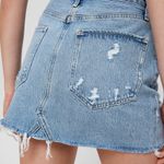 AGOLDE Revolve Denim High Waisted Distressed Mini Skirt Size 24 Photo 3
