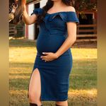 Bump Biddy Denim Maternity Dress Blue Jean Small Ruffle Size undefined Photo 1