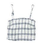 Abercrombie & Fitch Womens Windowpane Sheered Crop Top and Shorts Set Small Photo 2